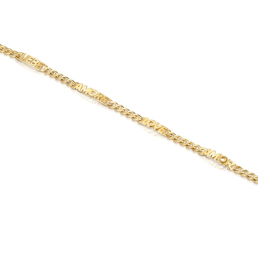 Pulsera Love en plata con baño de oro 18 kt sobre plata TOUS Crossword