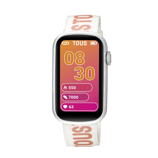 Reloj smartwatch con correa de nylon y correa de silicona rosa T-Band