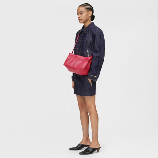 Fuchsia-colored leather Crossbody bag TOUS Dolsa
