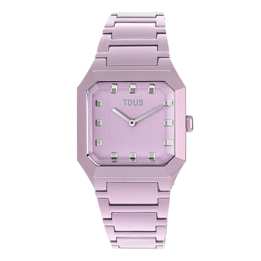 Rellotge analògic amb braçalet d'alumini rosa Karat Squared