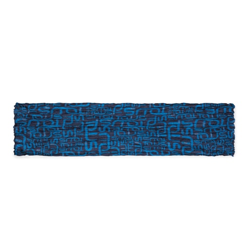 Niebieski plisowany fular z kolekcji Doromy