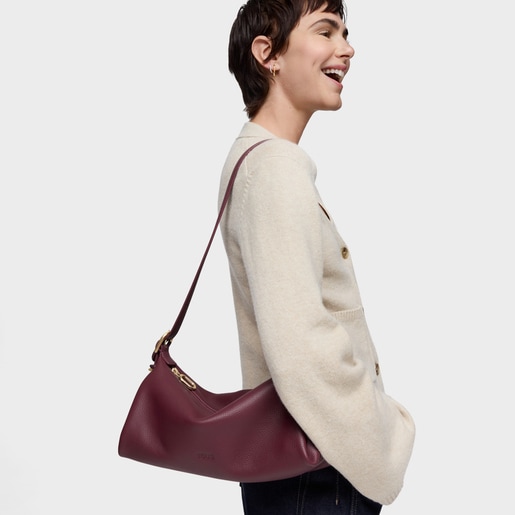 Burgundy leather Crossbody bag TOUS Fold