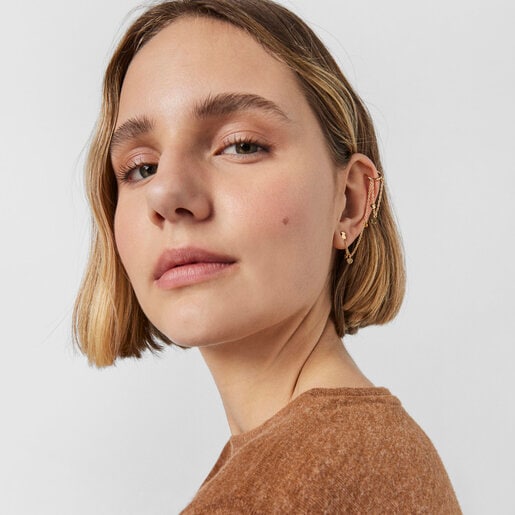 Серьга-каффа Cool Joy из вермеля с жемчугом