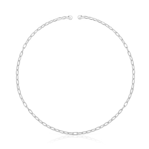 Hold Oval silver short Necklace