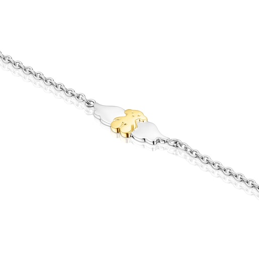 Pulsera Fragile Nature de acero/IP dorado