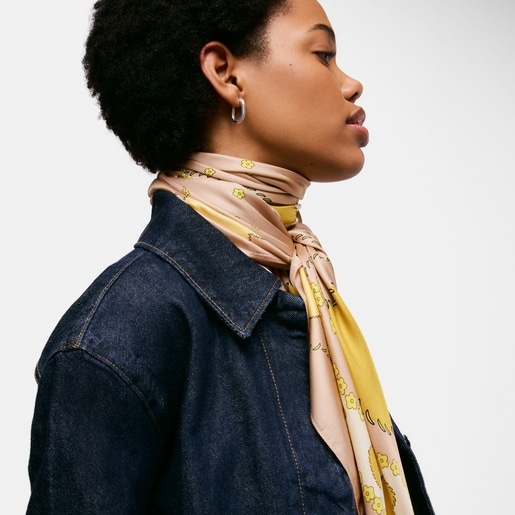 Pañuelo cuadrado arena TOUS Motifs Paisley