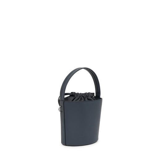 Μικρή τσάντα πουγκί TOUS Lucia σε σκούρο γκρι χρώμα