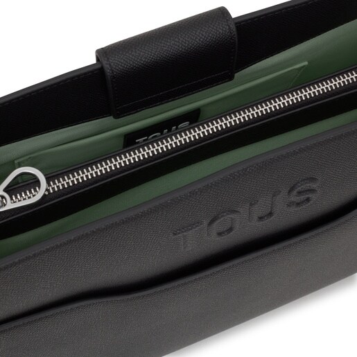 Borsa shopper nera media Audree Saffiano