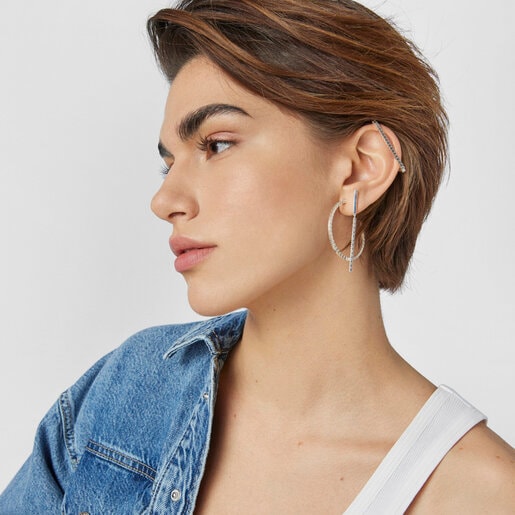 Earcuff Straight barra em Prata