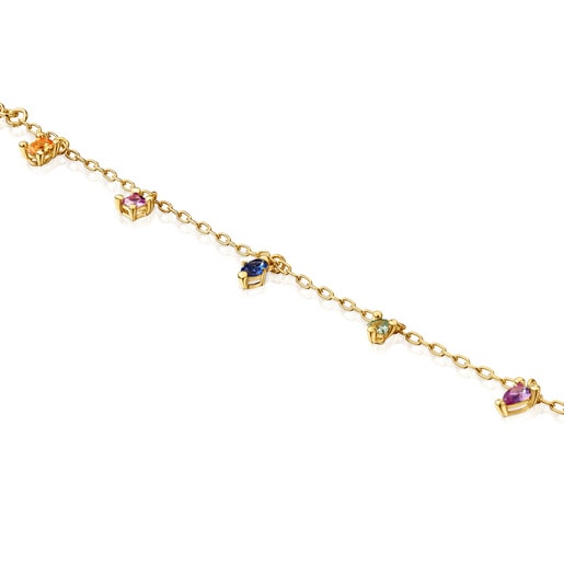 Chain Bracelet in 18kt gold plating over silver and laboratory-grown gemstones TOUS Color Lab