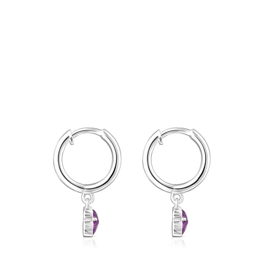 Silver and Amethyst Cool Color Earrings