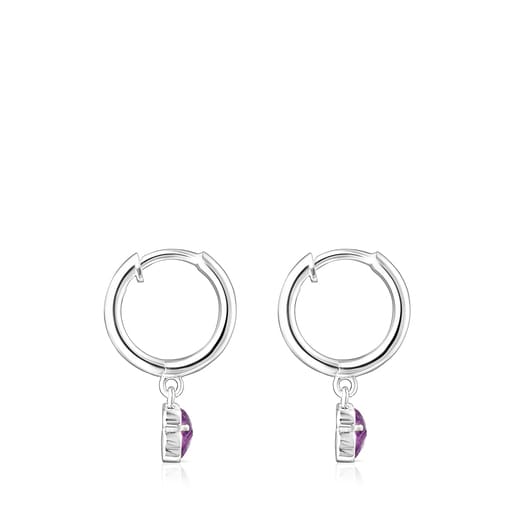 Cool Color earrings in silver and amethyst | TOUS