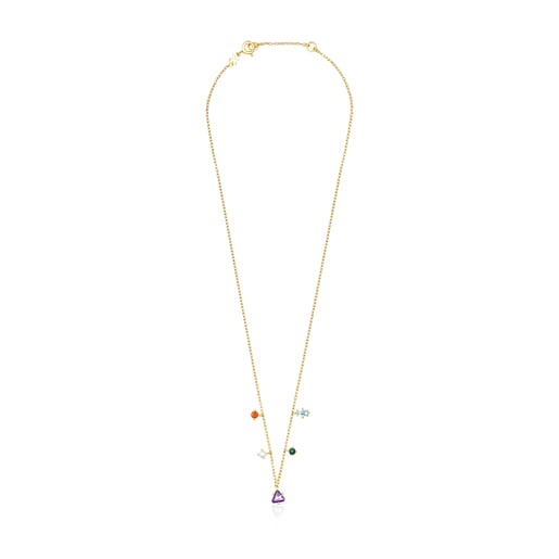 Silver Vermeil TOUS Good Vibes Necklace with Gemstones