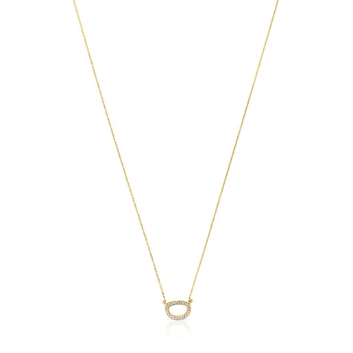 TOUS Hav necklace in gold with circle of diamonds | TOUS