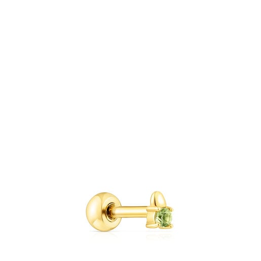 Kugelpiercing New Motif aus goldfarbenem IP-Stahl und Peridot