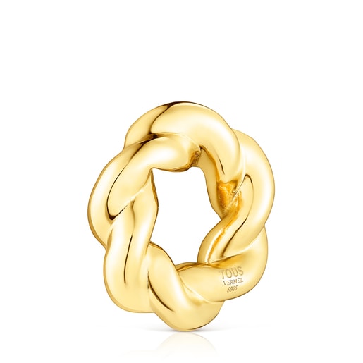 Penjoll dònut amb bany d'or 18 kt sobre plata Twisted