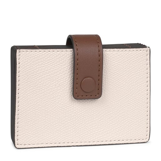 Beige and brown TOUS Essential Accordion cardholder