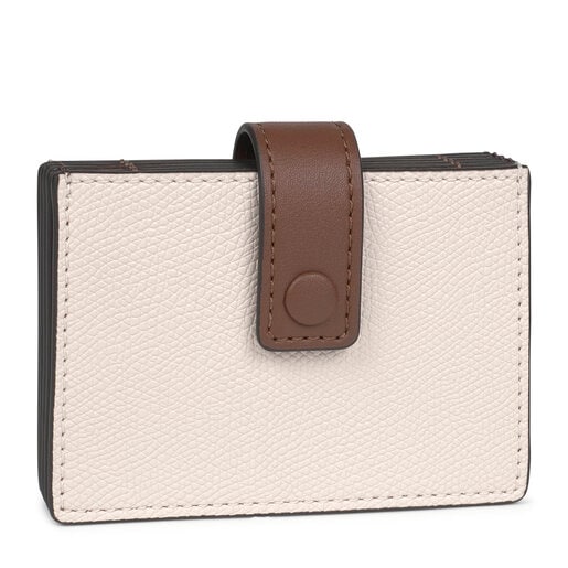 Porte-cartes accordéon TOUS Essential beige et marron