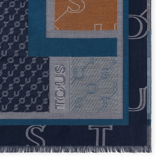 Orange Script soft jacquard Foulard