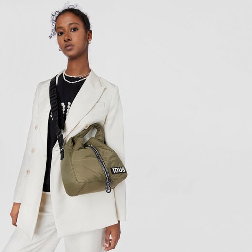 תיק דלי TOUS Carol Soft בצבע חאקי