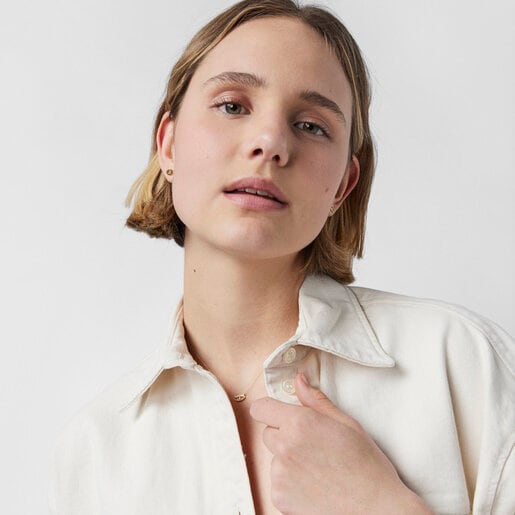 עגילי זהב ויהלומים גוד וויבס עין עם דובי