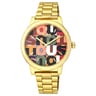 Gold colored IP steel TOUS Mimic Analogue watch with print