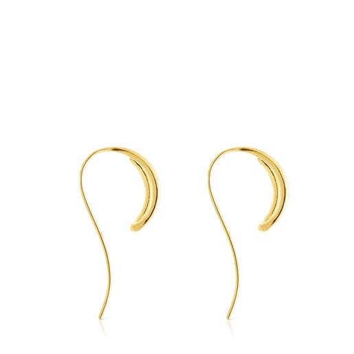 Pendientes con baño de oro 18 kt sobre plata Bent