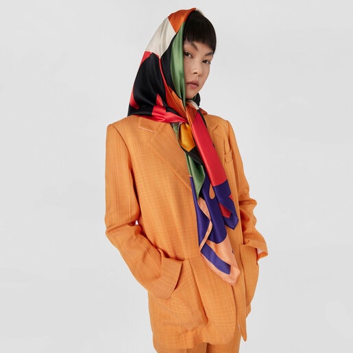 צעיף TOUS Mimic מפוליאסטר בצבע שחור