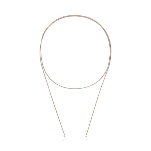 Collar largo de plata en color beige TOUS Basics