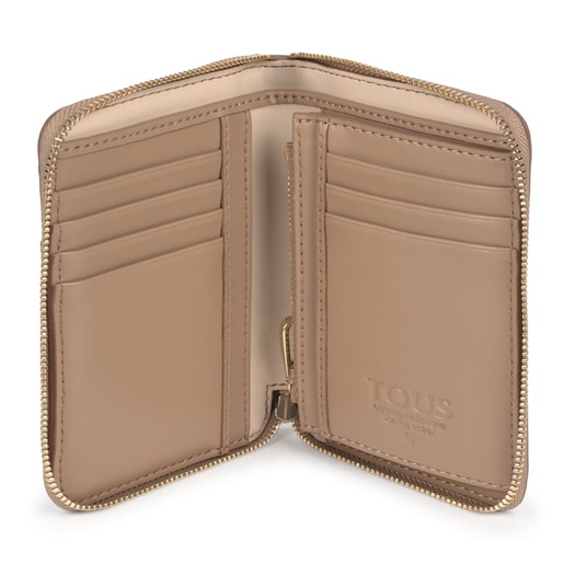 Small taupe Script Day wallet