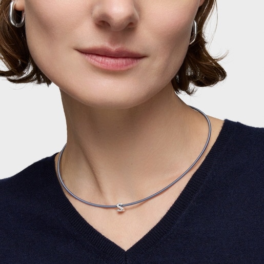 7 mm silver letter S Charm TOUS Mesh Tube