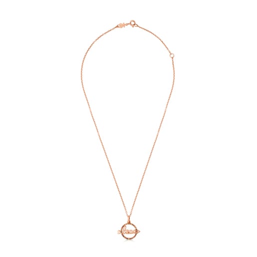 Collar TOUS San Valentín con baño de oro rosa 18 kt sobre plata con multigemas