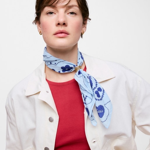 Pañuelo cuadrado azul cielo TOUS Motifs Paisley
