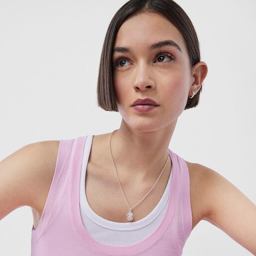 Серебряная Подвеска Camille с розовым Кварцем