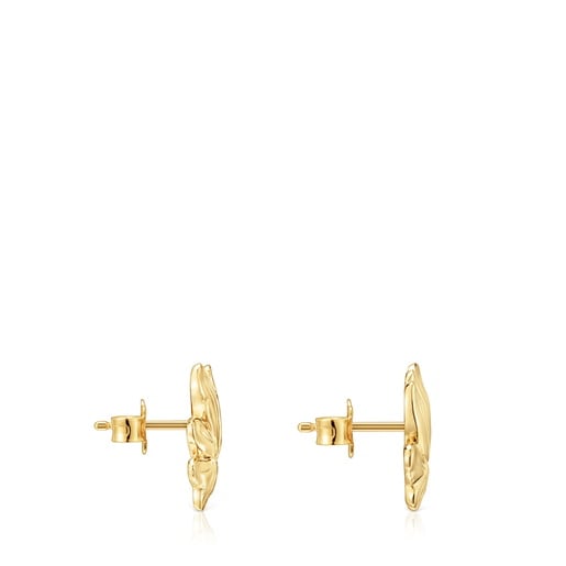 18kt gold plating over silver Earrings with motif Yagrumo