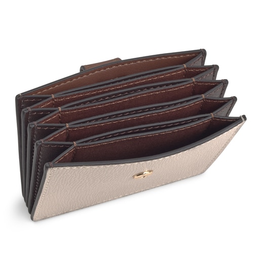 Porte-cartes accordéon TOUS Essential beige et marron