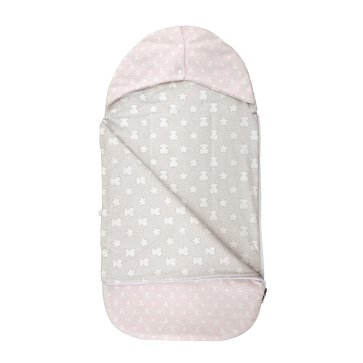 Micropoints reversible pram sleeping bag in pink Tous. TOUS