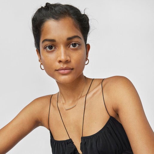 ネックレス Nocturne 　バー / ダイヤモンド・ゴールドコーティング