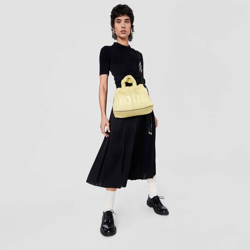 Sac moyen en cuir jaune TOUS Cloud
