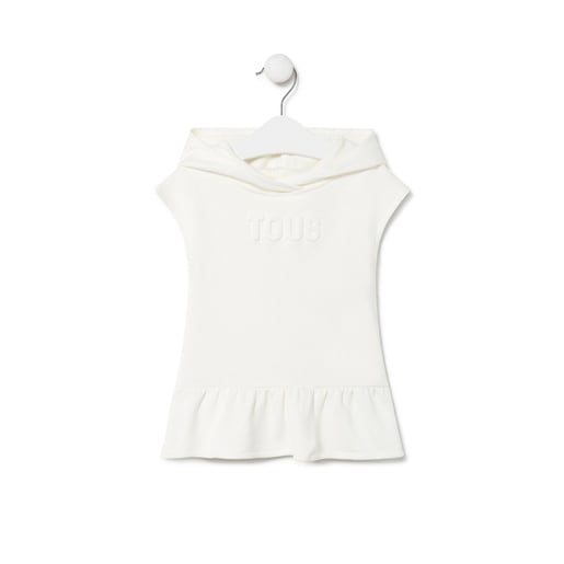 Baby girls hooded dress in Classic ecru
