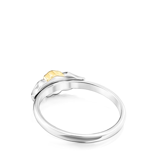 Gold colored IP Steel Fragile Nature Ring | TOUS