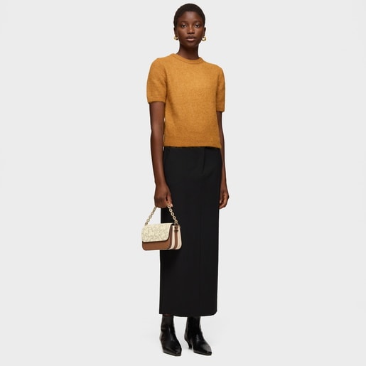 Small and beige crossbody bag Chain Kaos Icon