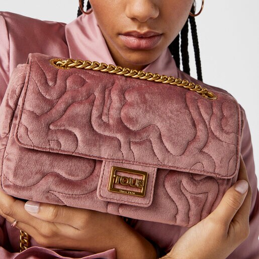 Sac à bandoulière à rabat Kaos Dream Velvet moyen rose