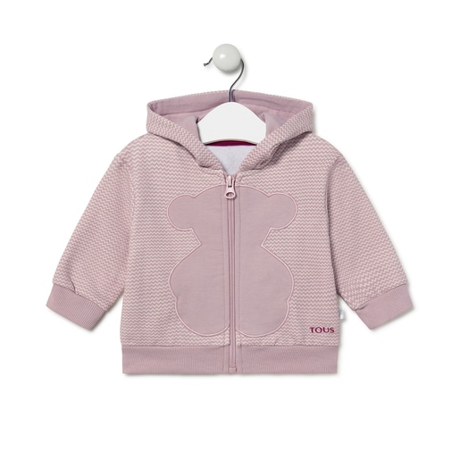 Sweatshirt com capuz Casual Cor-de-rosa