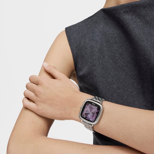 Relógio smartwatch com bracelete em aço D-Connect