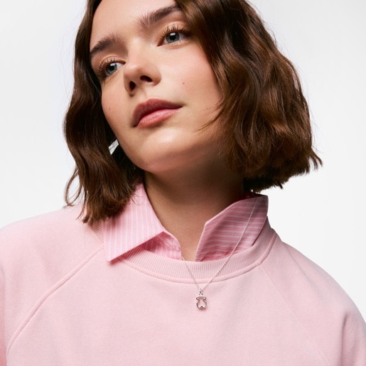 Short silver and white acrylic glass Necklace Galaxy