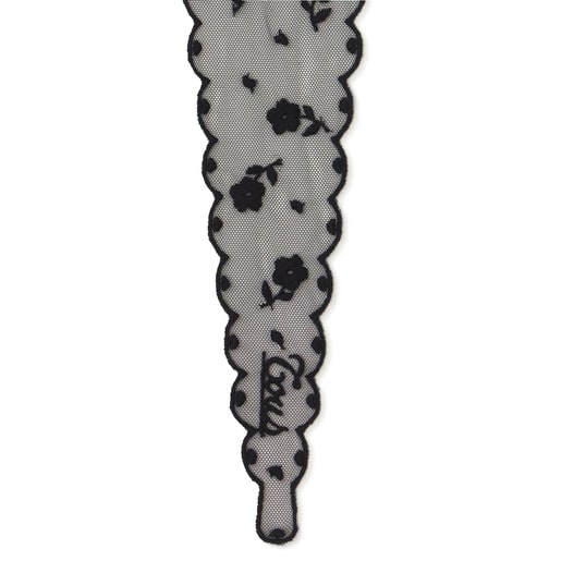 Black embroidered Scarf TOUS Daisy