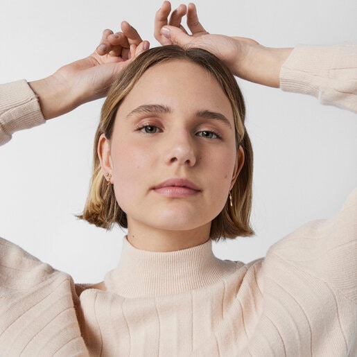 Короткие и длинные золотые серьги Fragile Nature с бриллиантами и рубинами