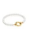 Bracelet with cultured pearls and 18kt gold plating over silver Hold