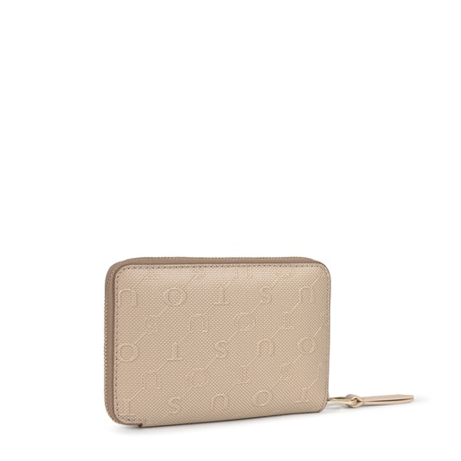 Small taupe Script Day wallet